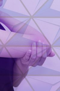 Image of a person holding their elbow