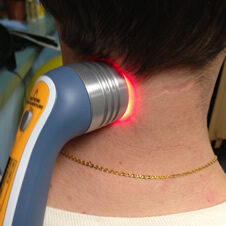 Image of a person getting laser therapy