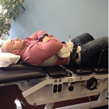 Image of a person getting spinal decompression
